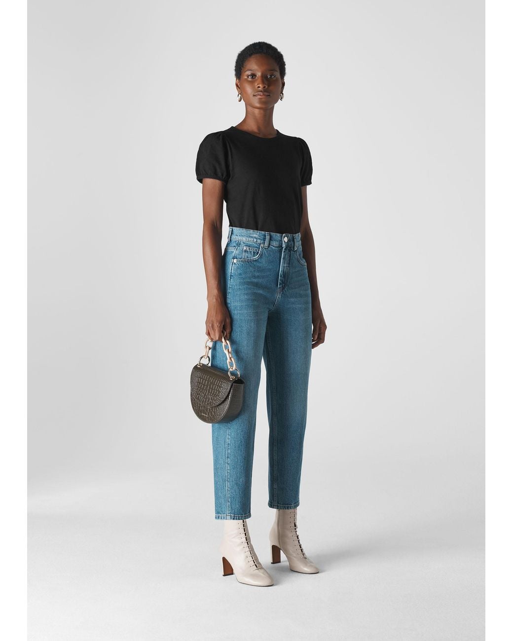 Whistles Blue Puff Sleeve T-shirt