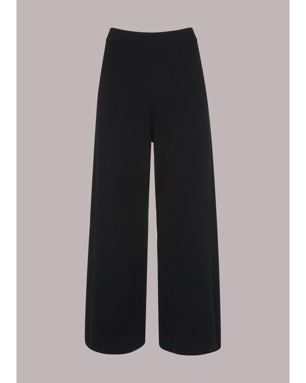Whistles Black Knitted Wide Leg Trousers