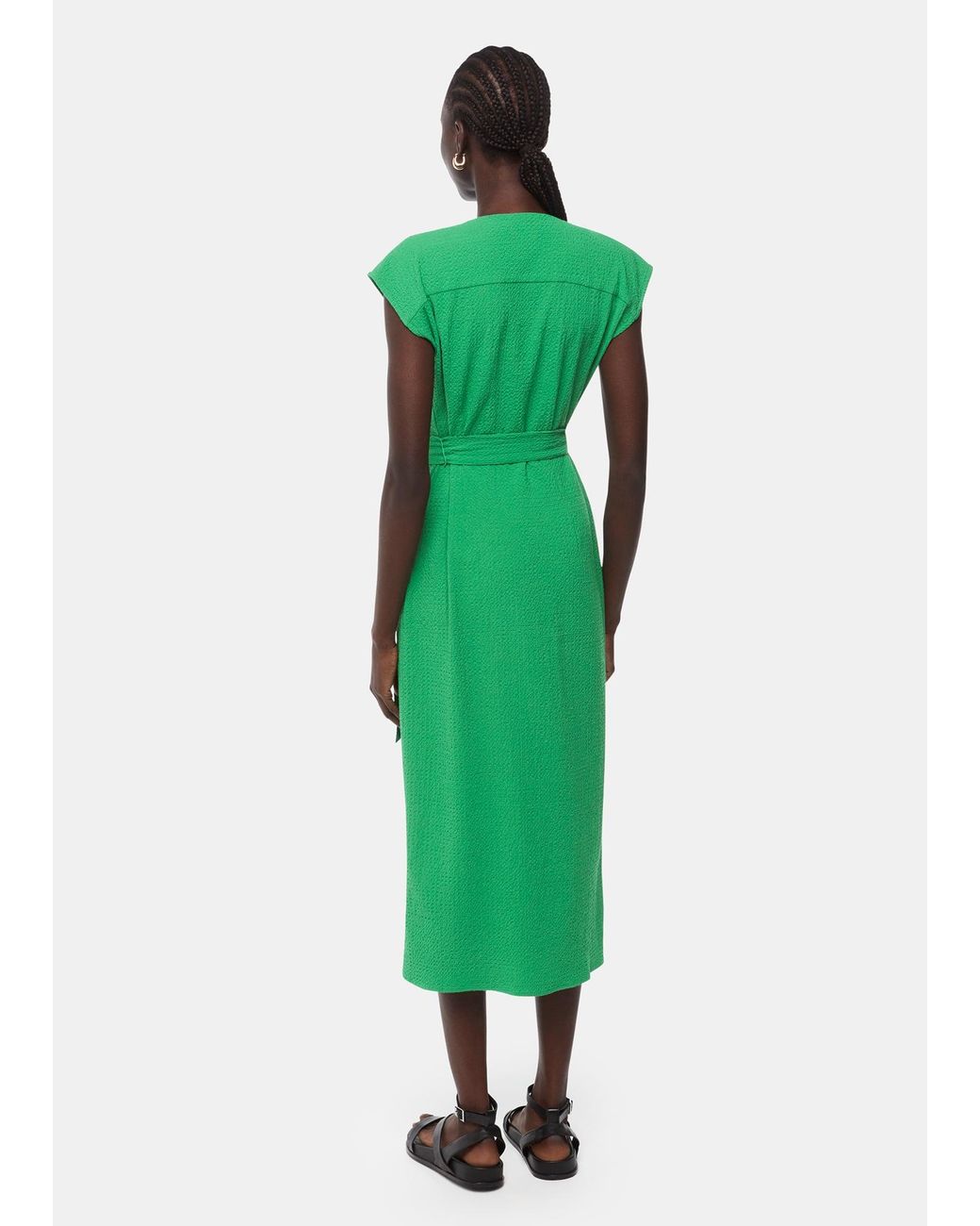 Whistles Green Misty Midi Dress