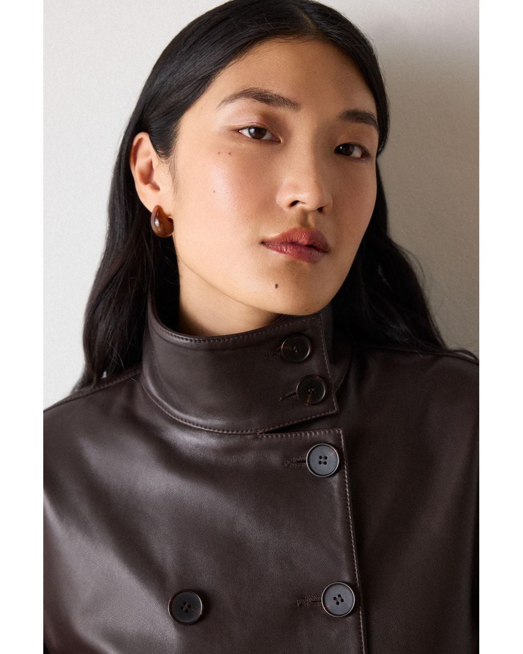 Whistles Black Curved Resin Earring
