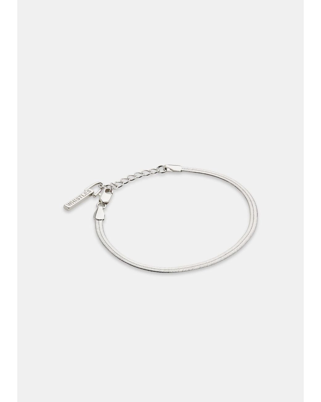 Whistles Metallic Flat Snake Chain Bracelet