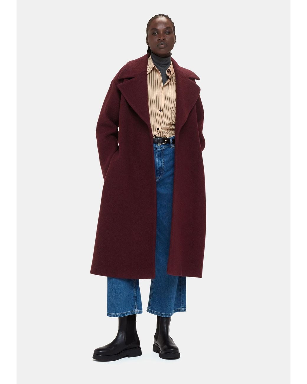 Whistles Red Lorna Wrap Wool Coat
