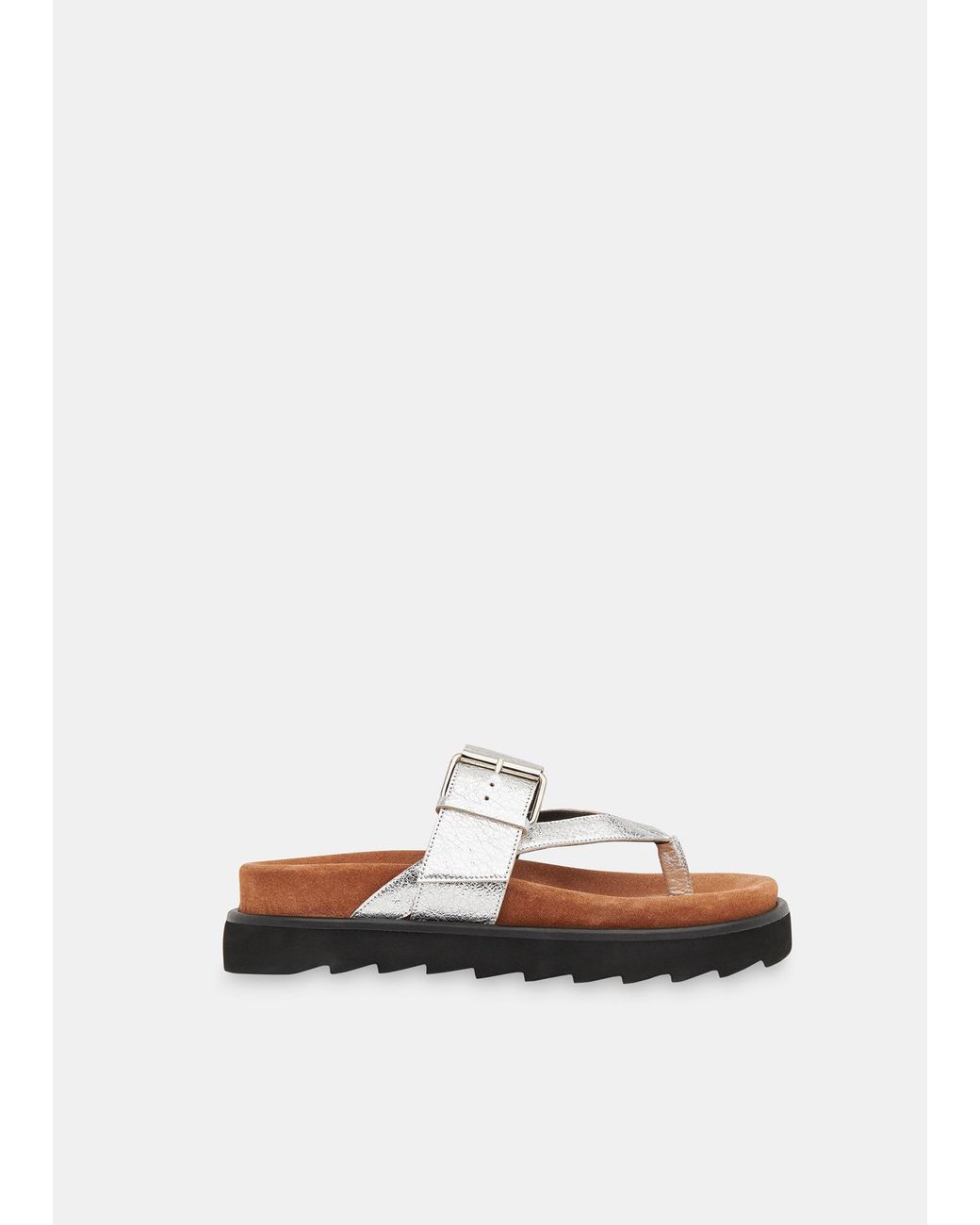 Whistles White Sutton Toe Post Buckle Sandal
