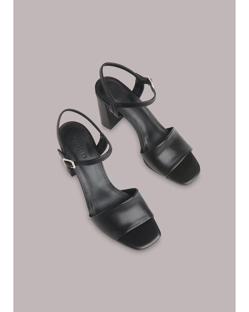 Whistles Gray Lilley High Block Heel Sandal