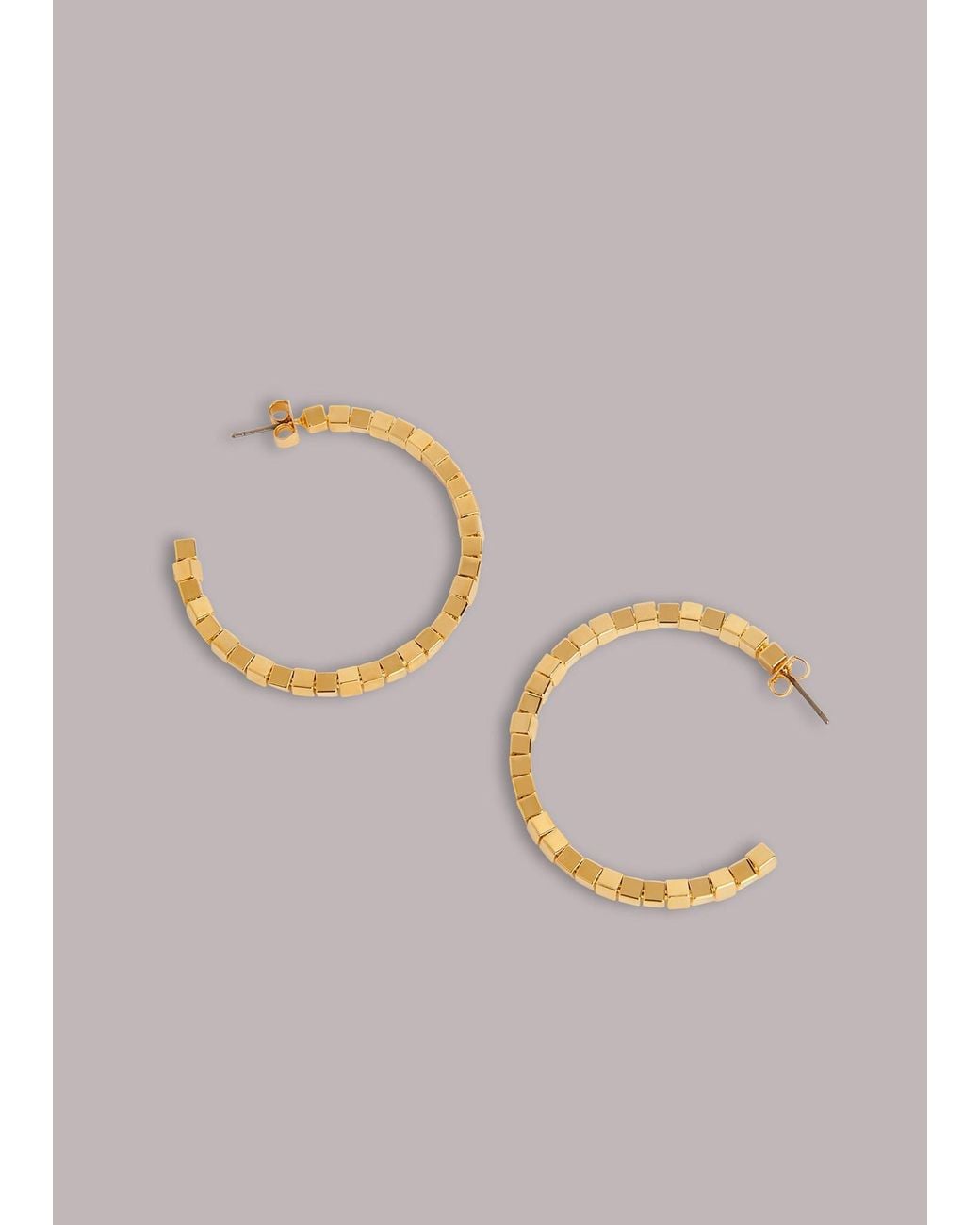 Whistles Metallic Square Bead Hoop