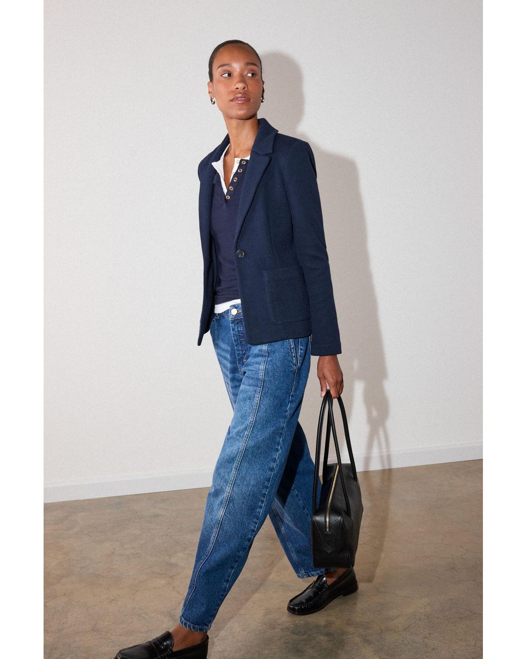 Whistles Blue Jersey Jacket