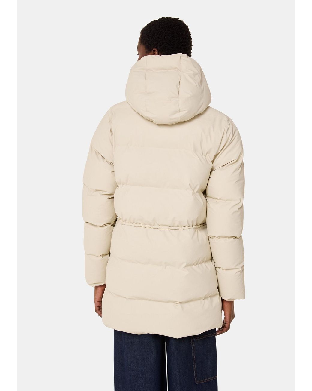 Rains White Alta Long Puffer