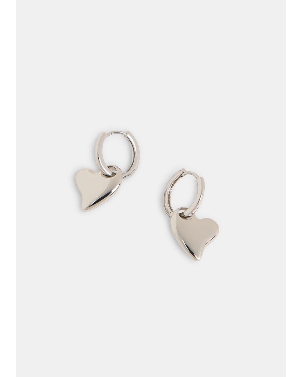 Whistles Natural Curved Heart Huggie Hoop