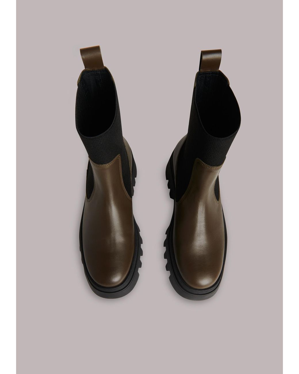 Whistles Green Hatton Chunky Chelsea Boot