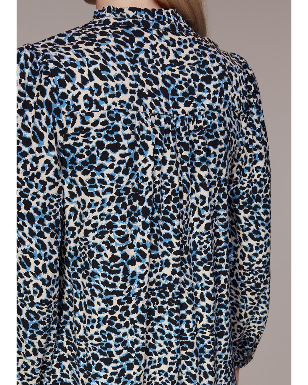 Whistles Gray Eva Abstract Cheetah Dress