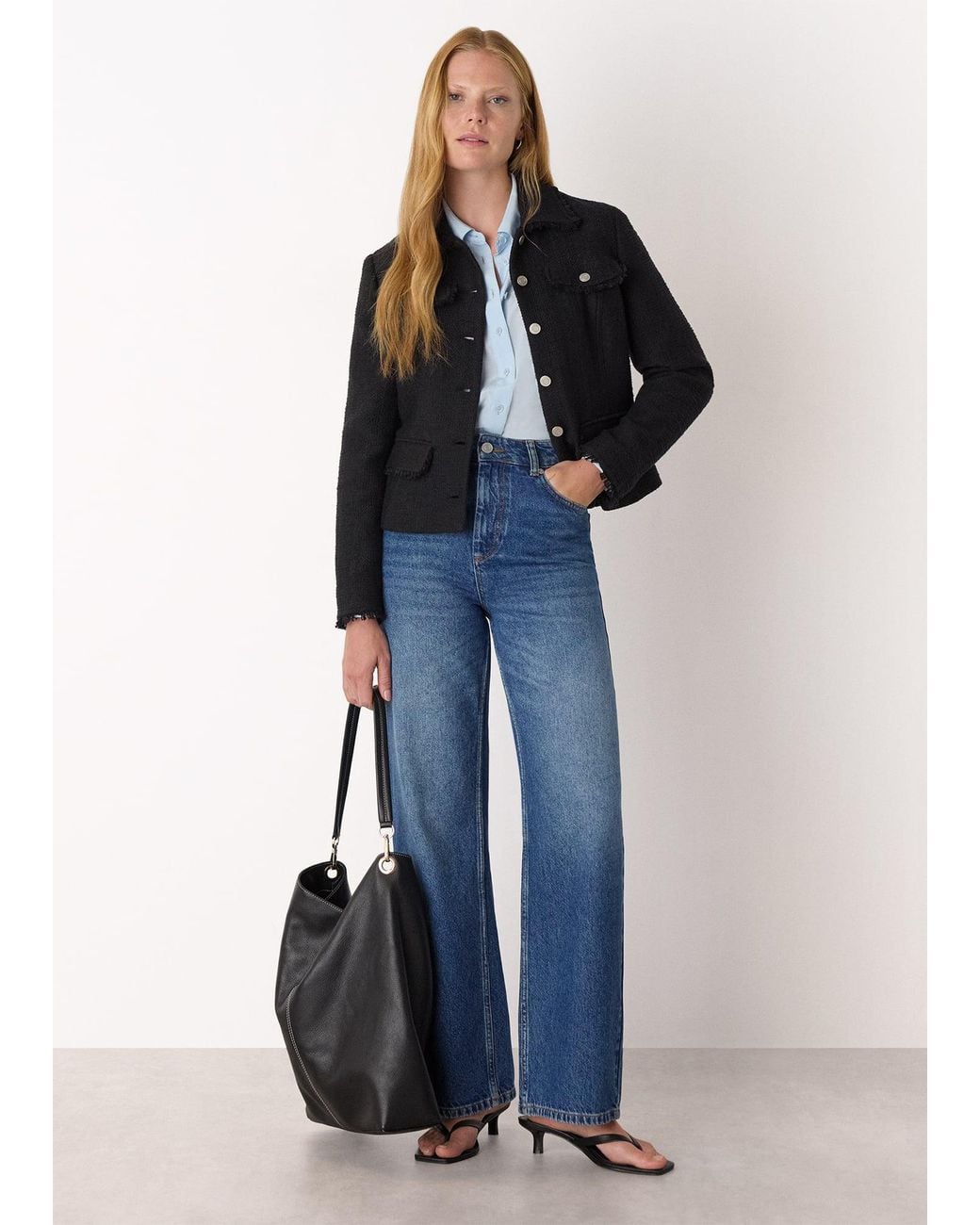 Whistles Black Lucie Boucle Jacket