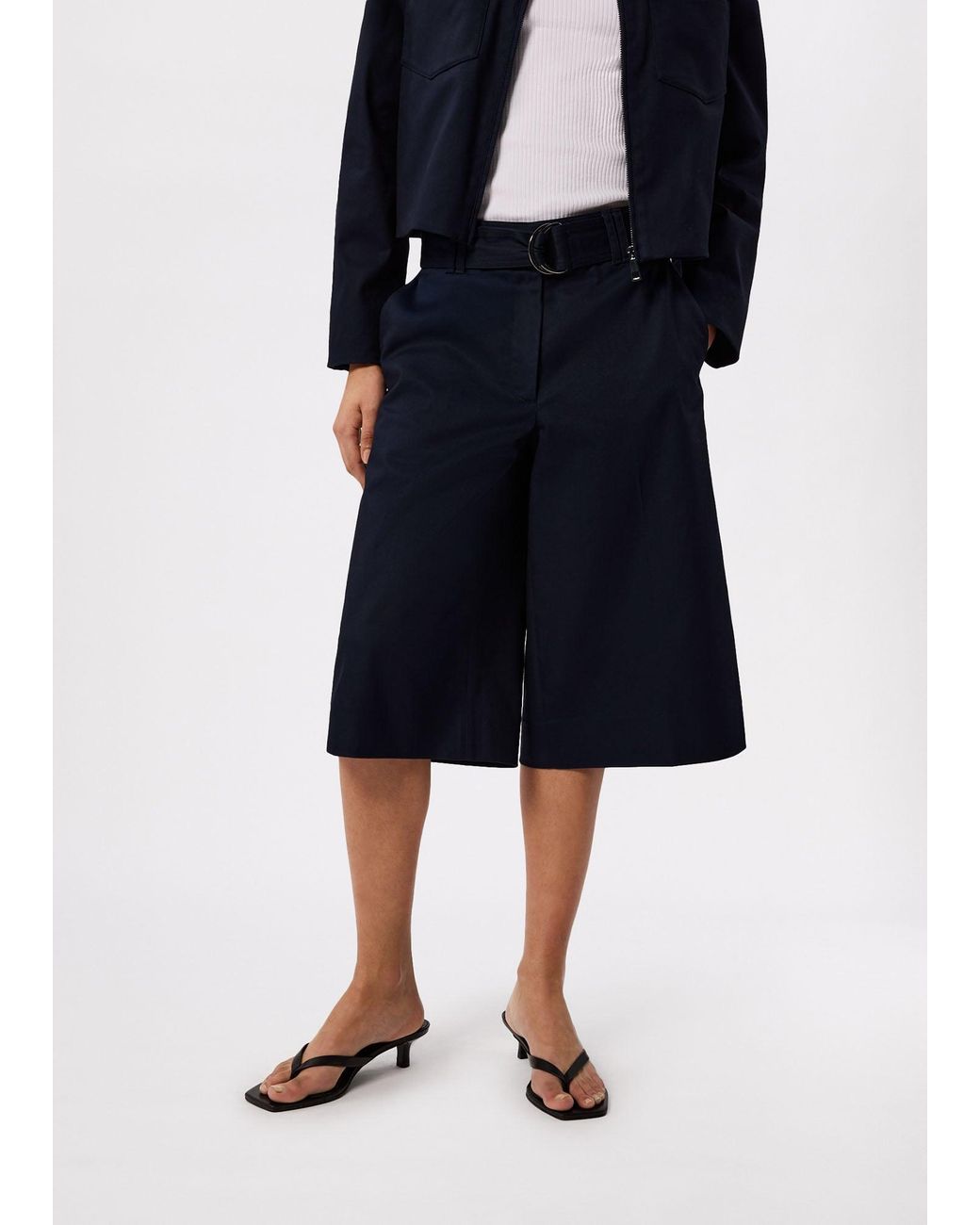 Whistles Blue Compact Cotton Bermuda Short