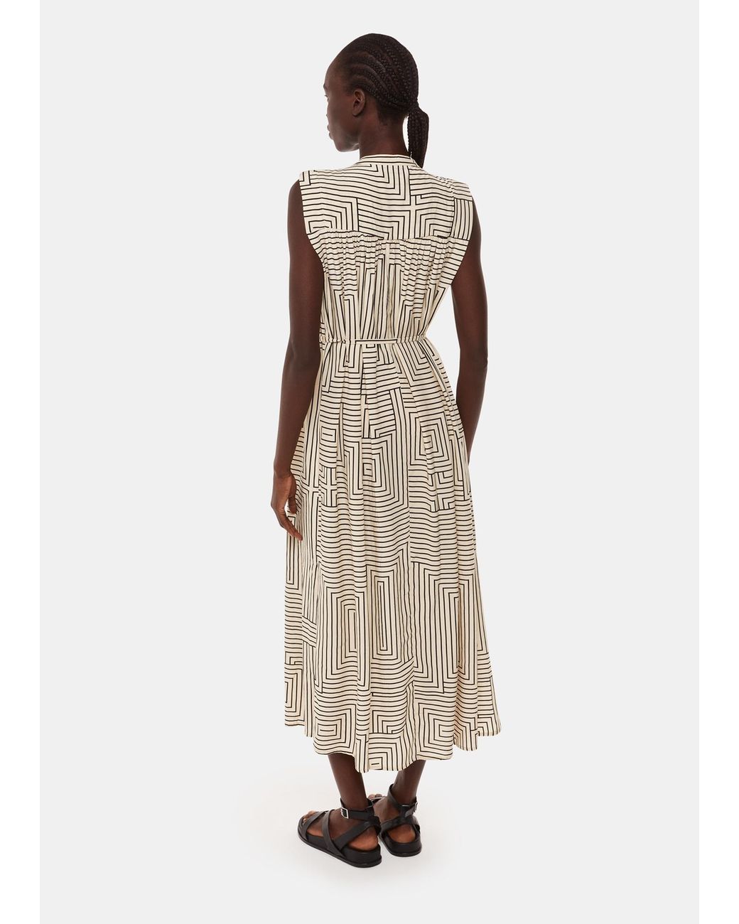 Whistles Natural Angled Stripe Ilana Dress