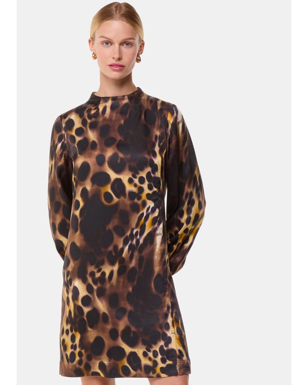 Whistles Brown Misty Leopard Cleo Dress