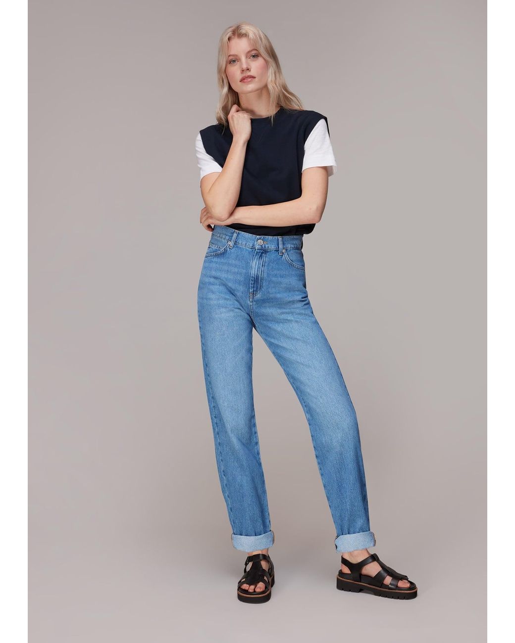 Whistles Blue Authentic Mom Jean
