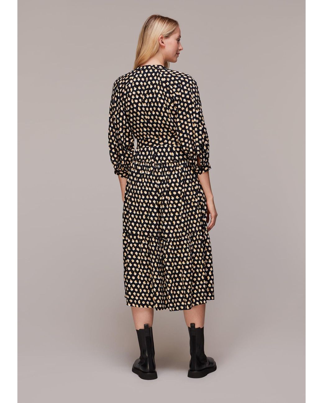 Whistles Brown Twisting Tulips Trapeze Dress