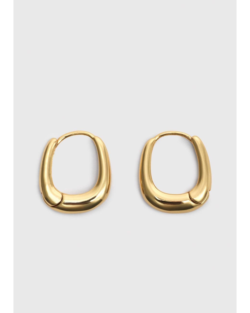Whistles Metallic Curved Square Huggie Hoop