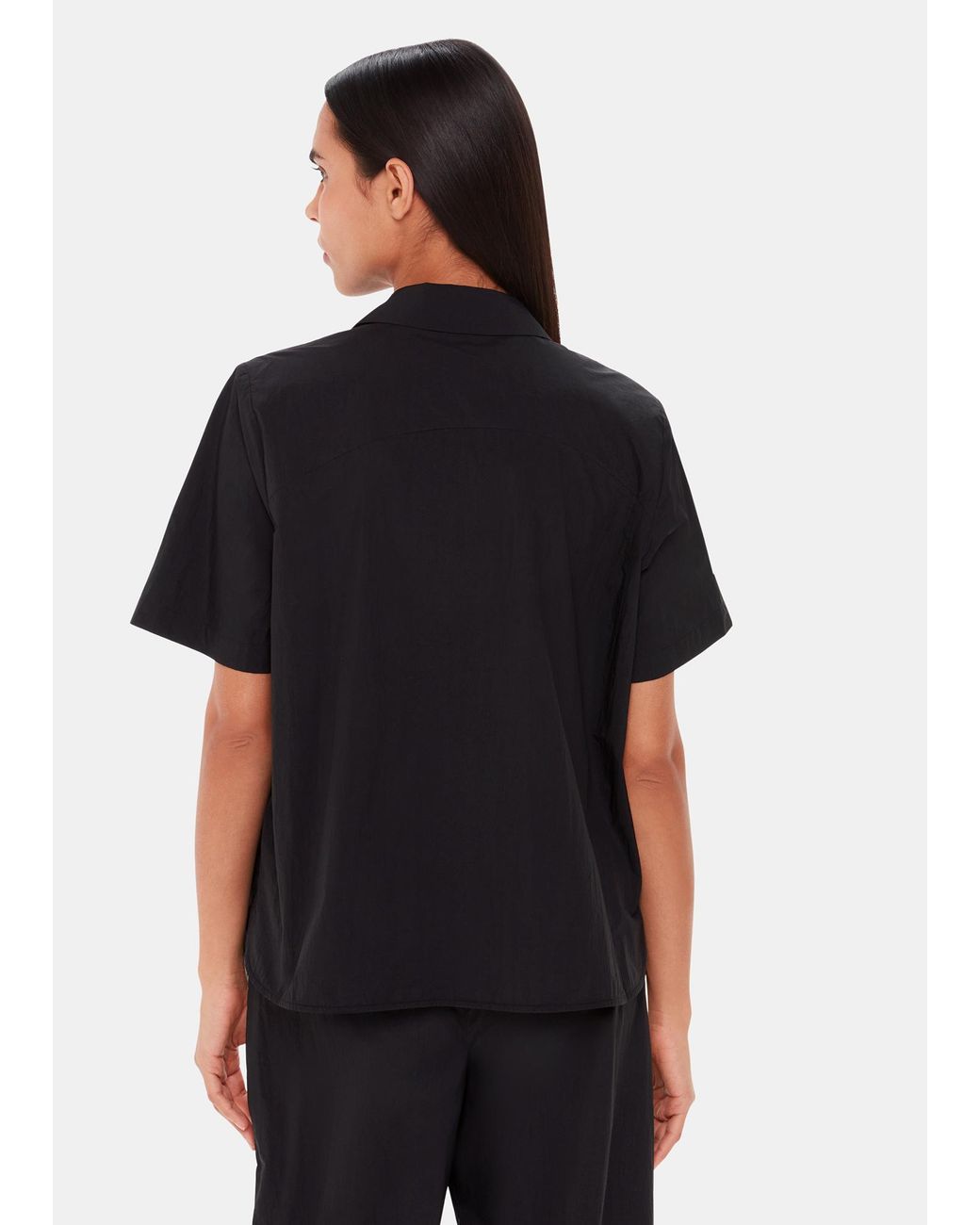 Whistles Black Ezra Short Sleeve Shirt
