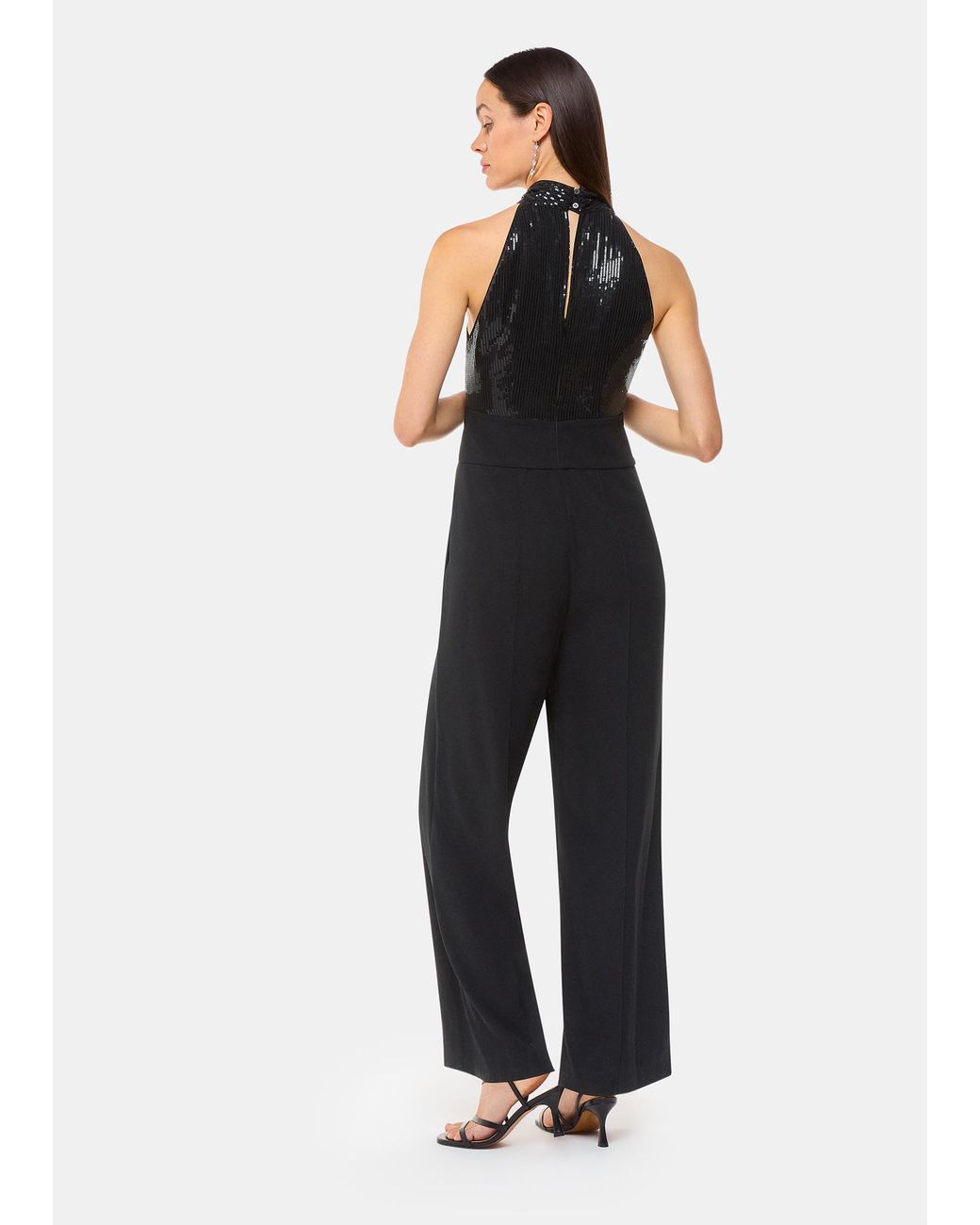 Whistles Black Glamorous Sequin Bodice Jumpsuit