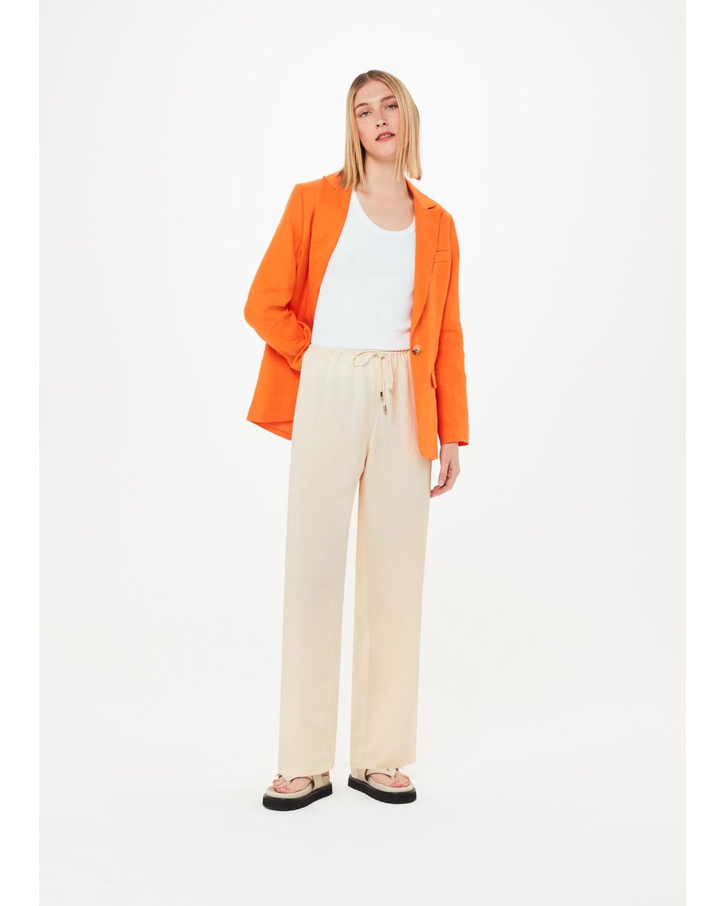 Whistles Orange Anika Tie Front Trouser