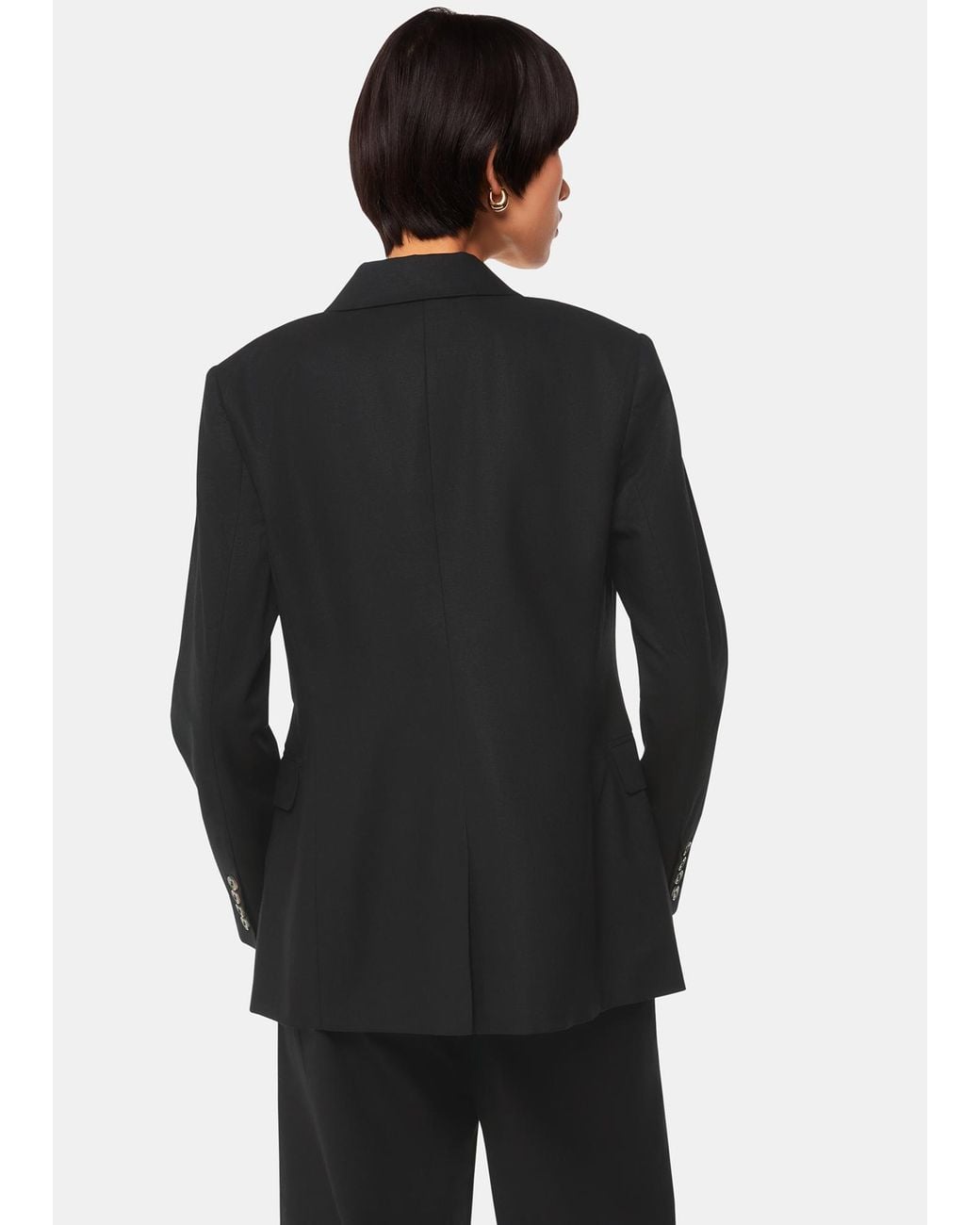 Whistles Black Lindsey Linen Blend Blazer