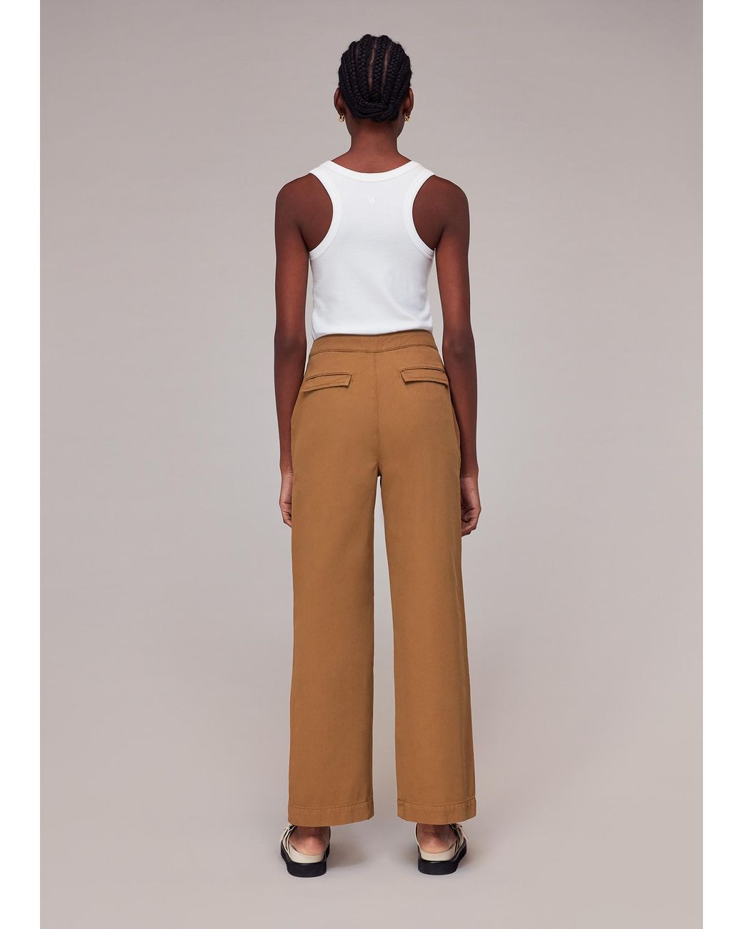 Whistles Natural Emily Button Front Trousers