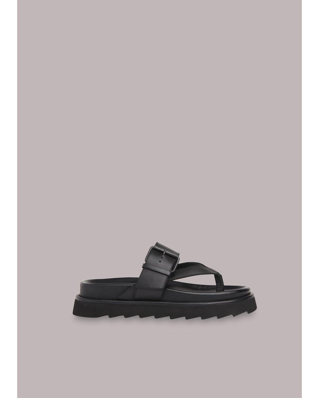 Whistles Gray Sutton Toe Post Buckle Sandal