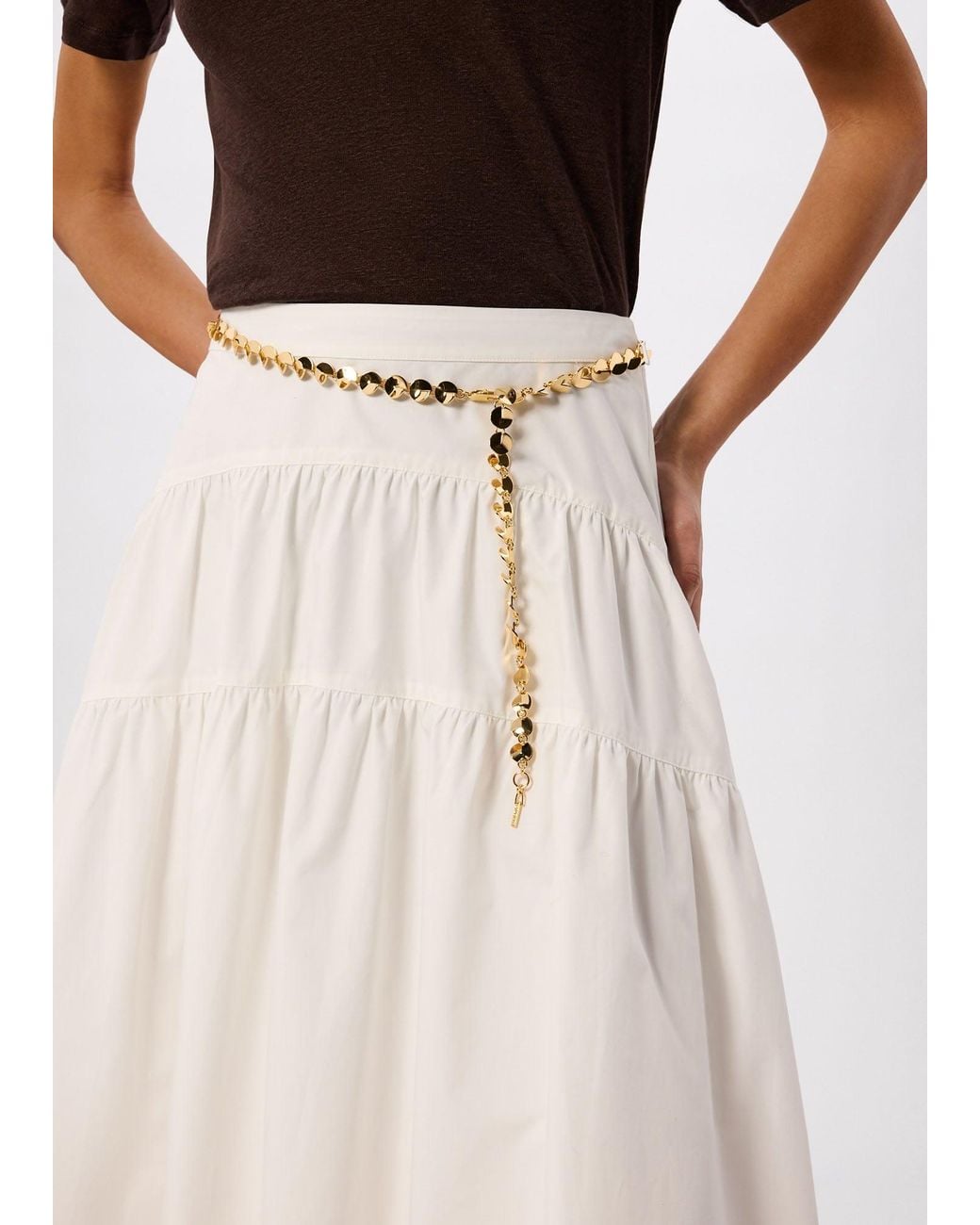 Whistles Metallic Detailed Circular Chain Belt