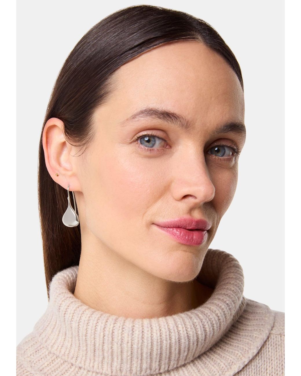 Whistles Natural Flat Teardrop Wire Earring
