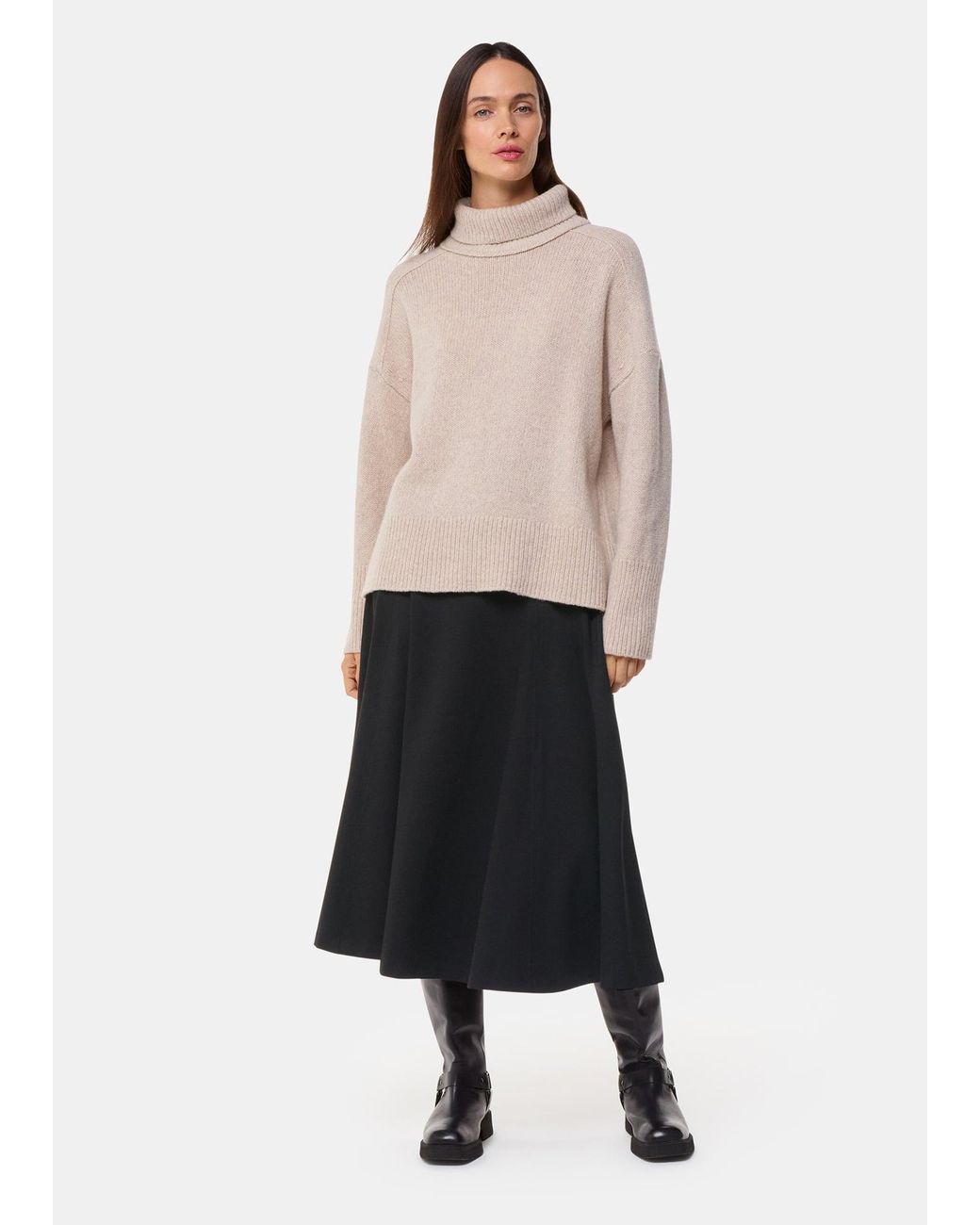 Whistles White Ponte Full Skirt