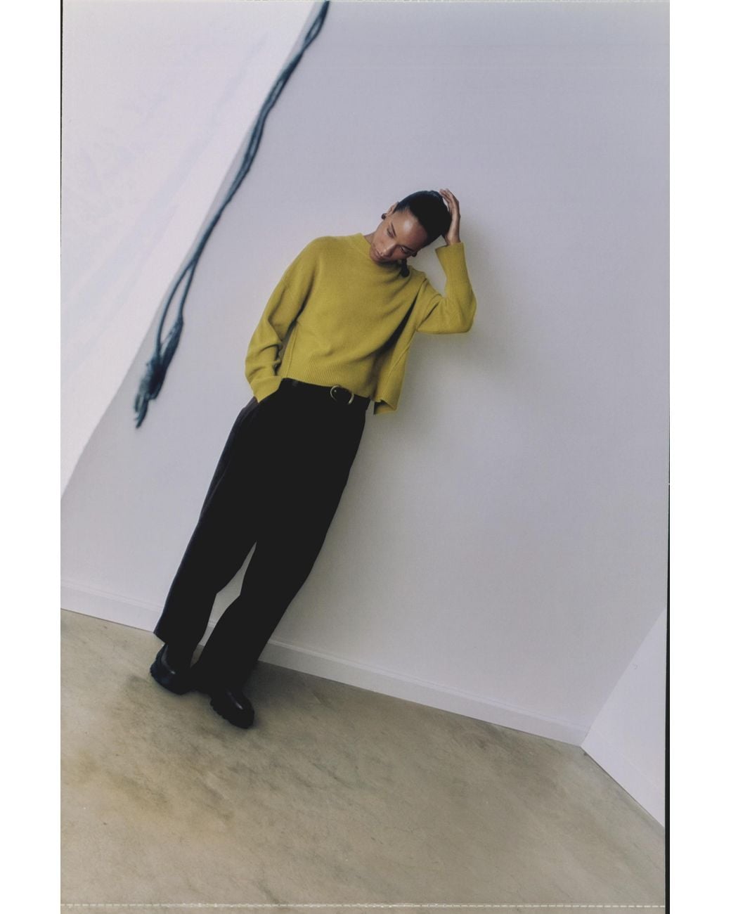 Whistles Yellow Wool Seam Detail Crew Knit