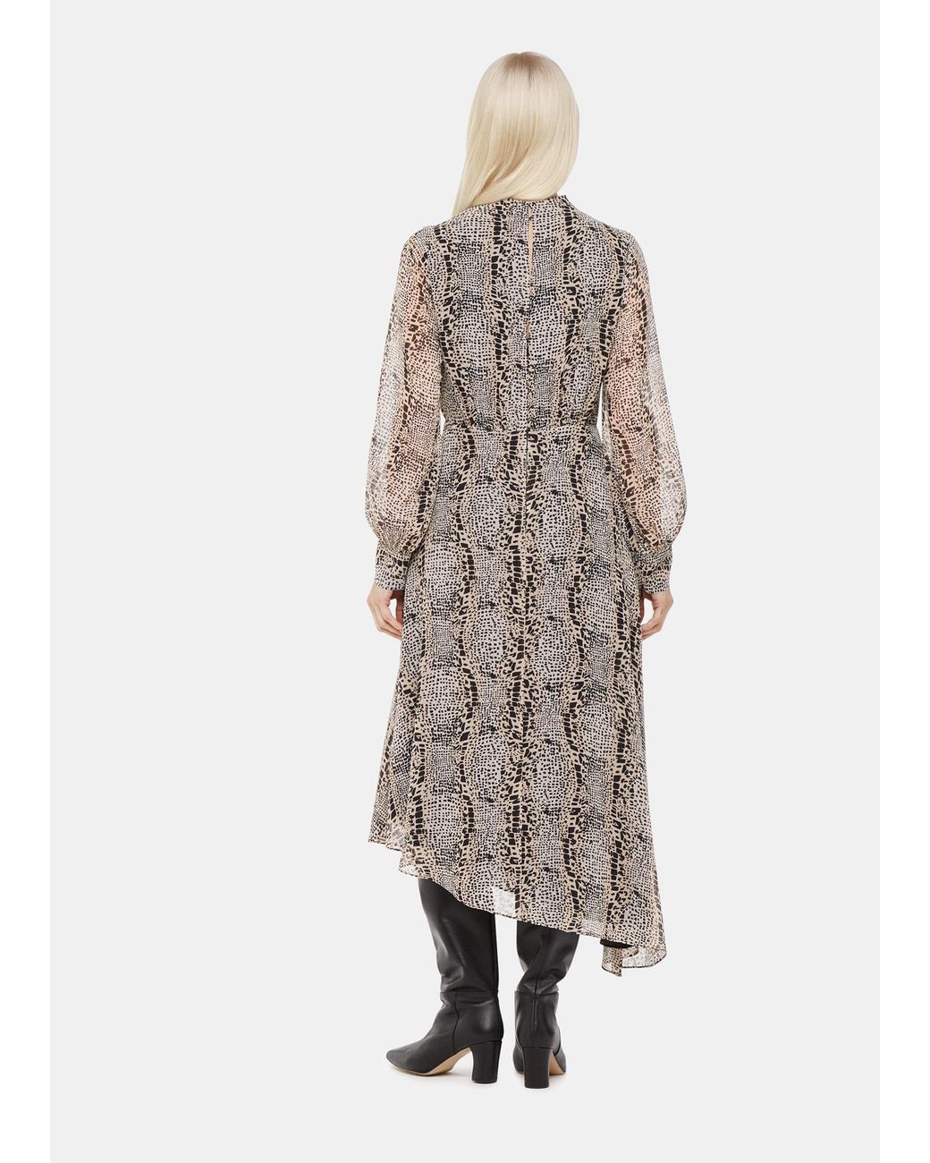 Whistles White Petite Optical Snake Meg Dress