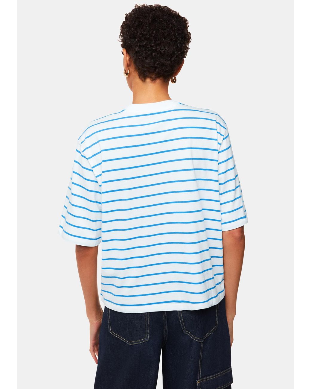 Whistles Blue Stripe Short Sleeve T-shirt