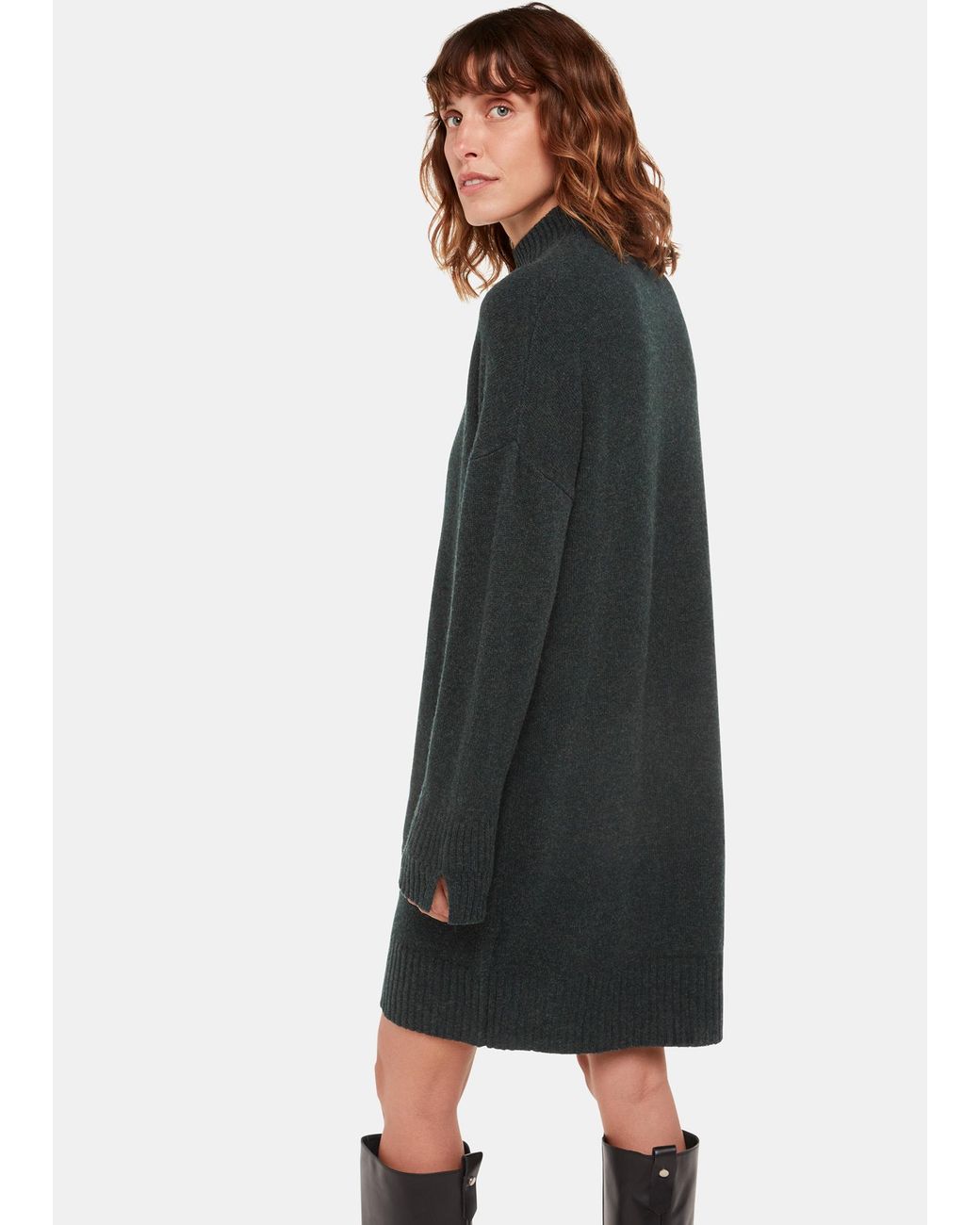 Whistles Black Amelia Wool Knitted Dress
