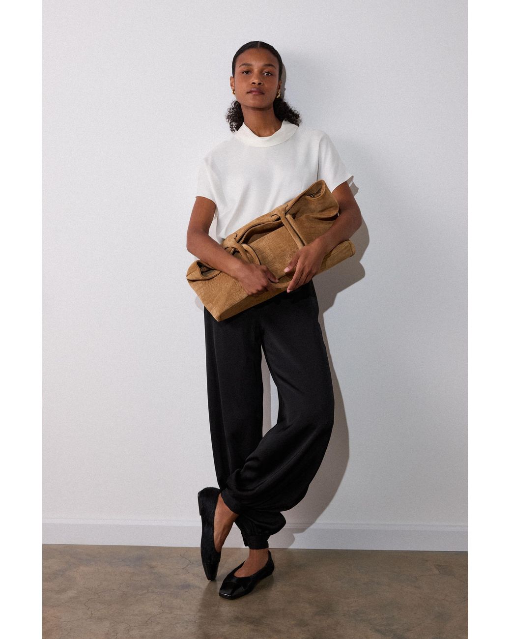 Whistles White Cowl Neck Short Sleeve Blouse