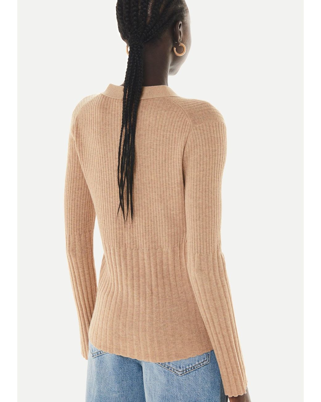 Whistles Natural Ribbed Cardigan