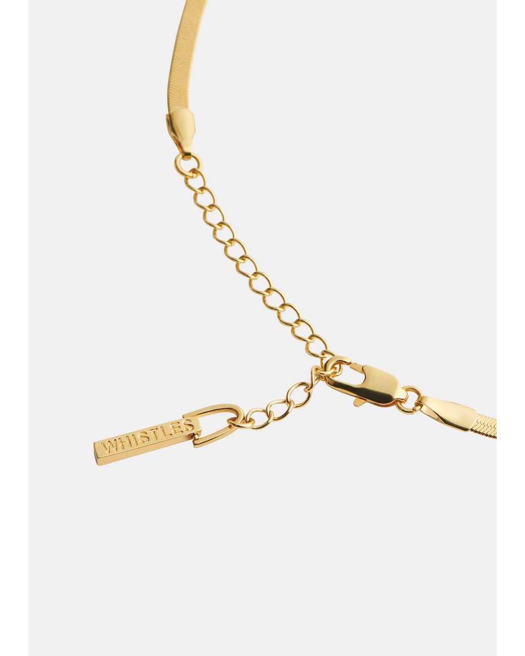 Whistles Black Flat Snake Chain Necklace
