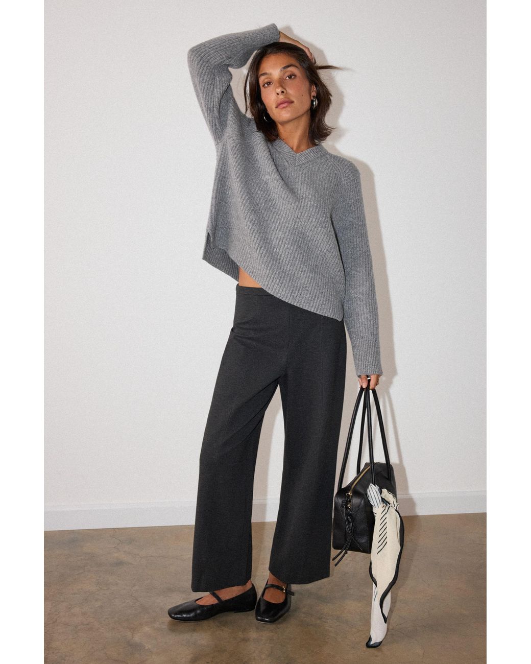 Whistles Black Camilla Wide Leg Trouser