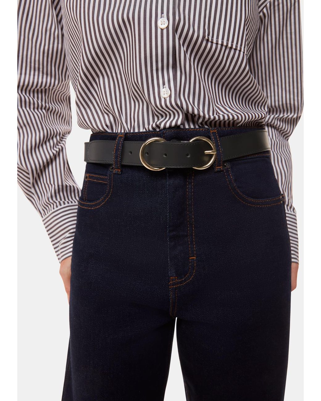 Whistles Blue Double Ring Buckle Belt
