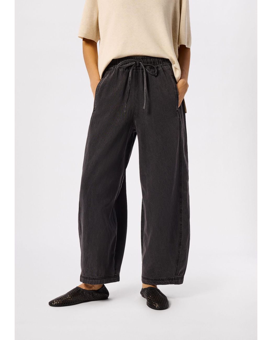 Whistles White Petite Casual Denim Barrel Trouser