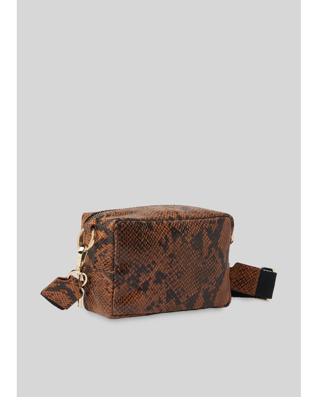 Whistles Brown Bibi Snake Crossbody Bag