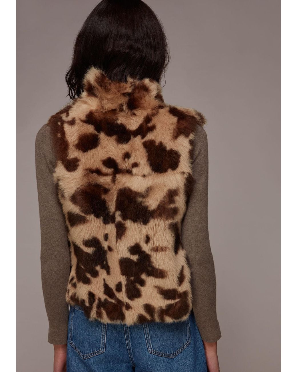 Whistles Blue Cow Print Toscana Gilet