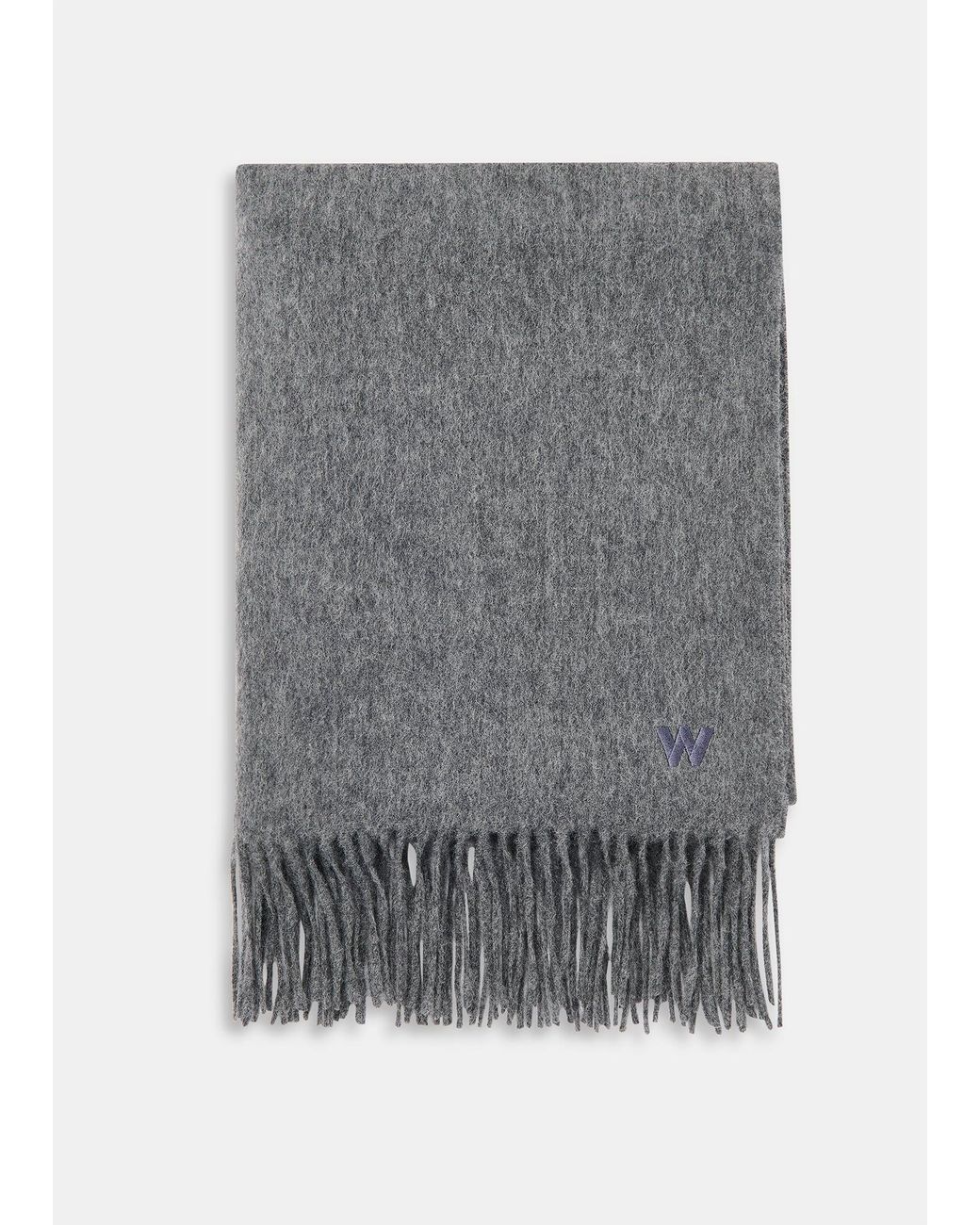 Whistles Gray Fringed Blanket Scarf