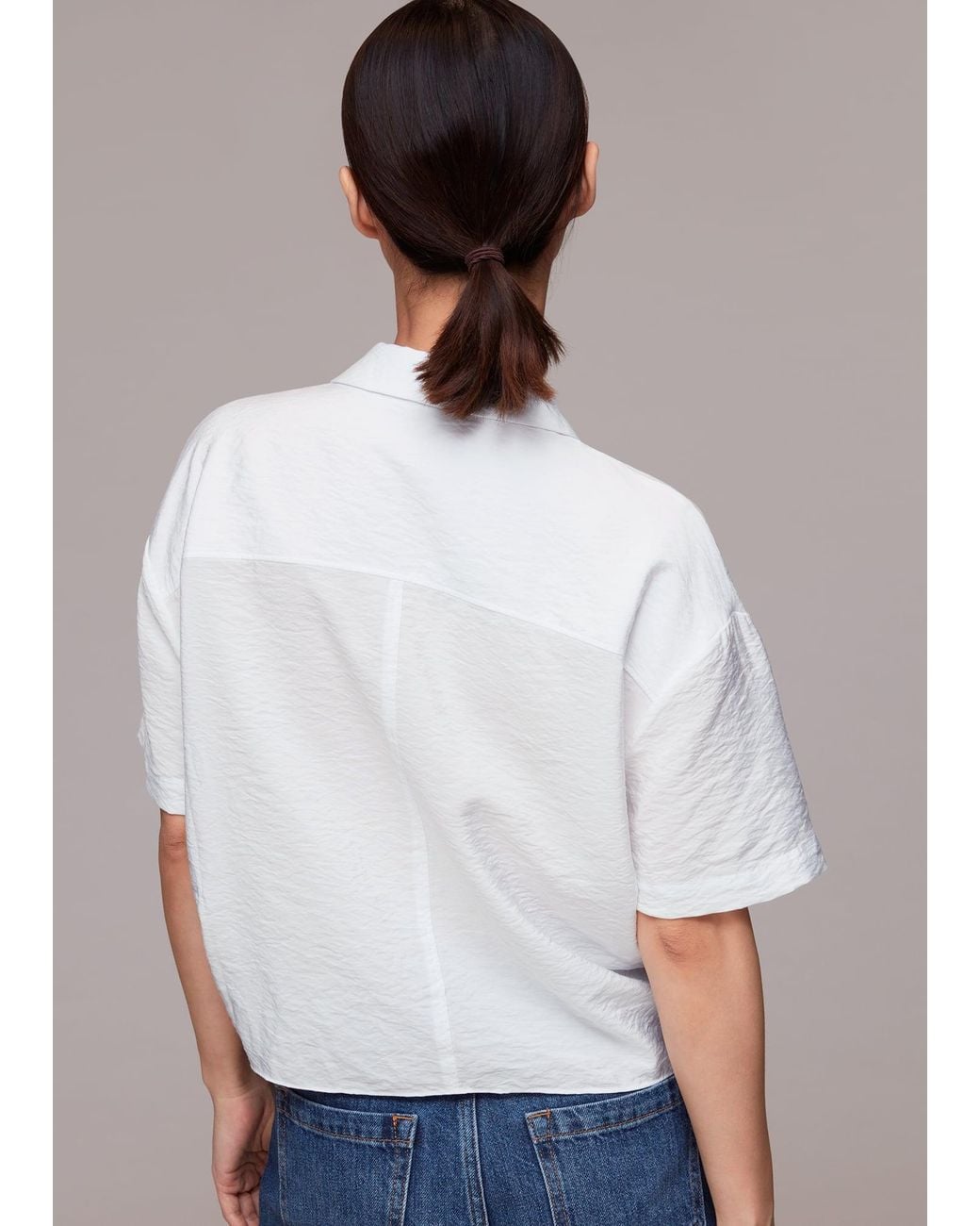 Whistles Blue Nicola Tie Front Top