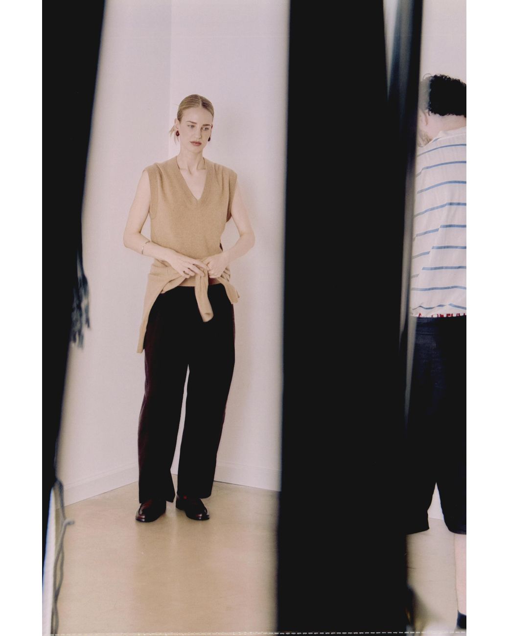 Whistles Natural Cashmere V Neck Tank