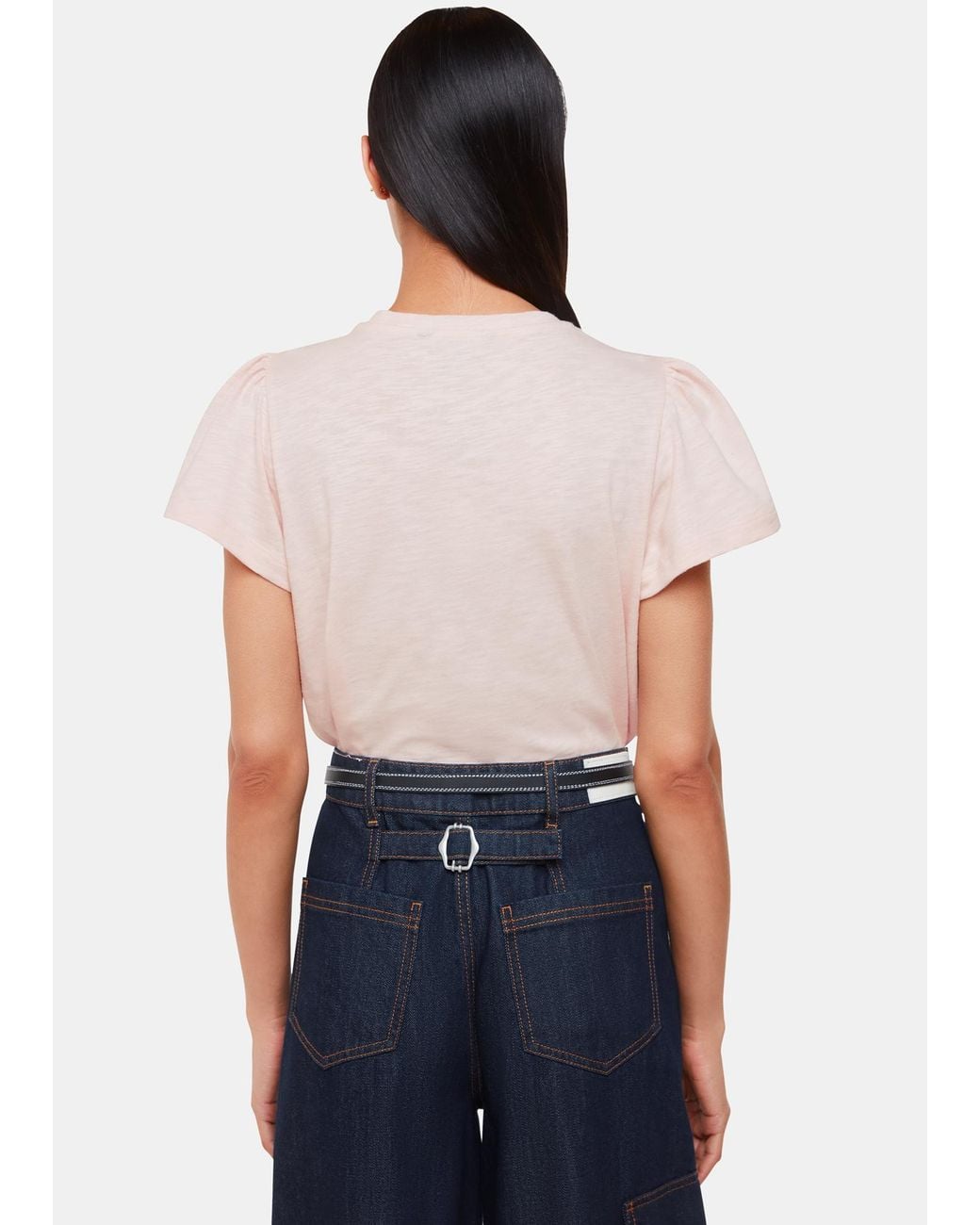 Whistles Multicolor Cotton Frill Sleeve T-shirt