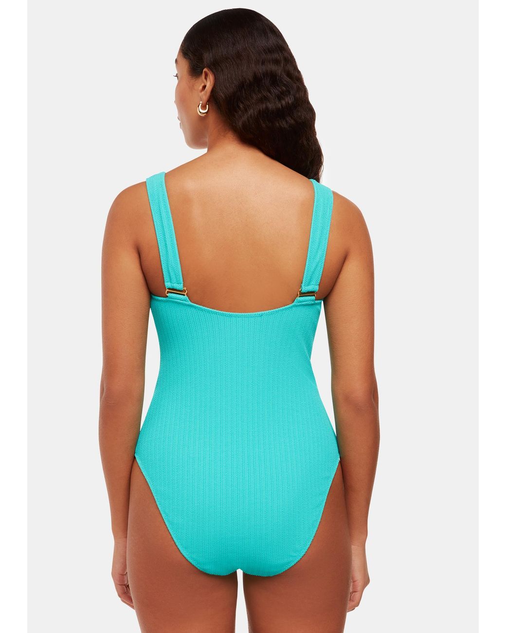 Whistles Blue Square Neck Swimsuit