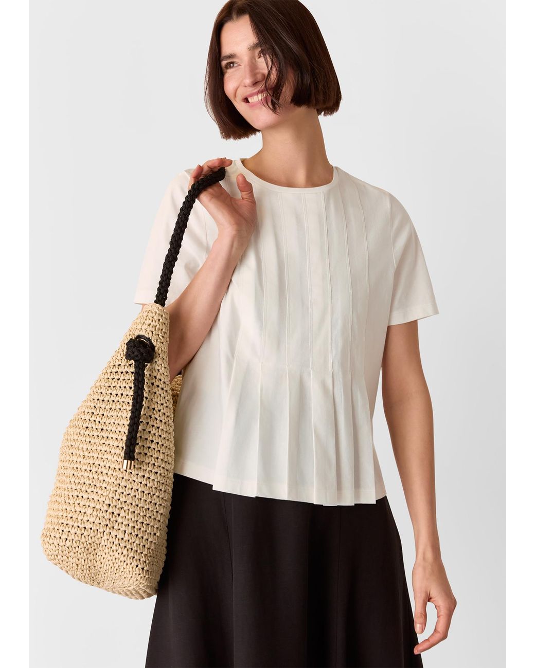 Whistles White Pleat Detail Top