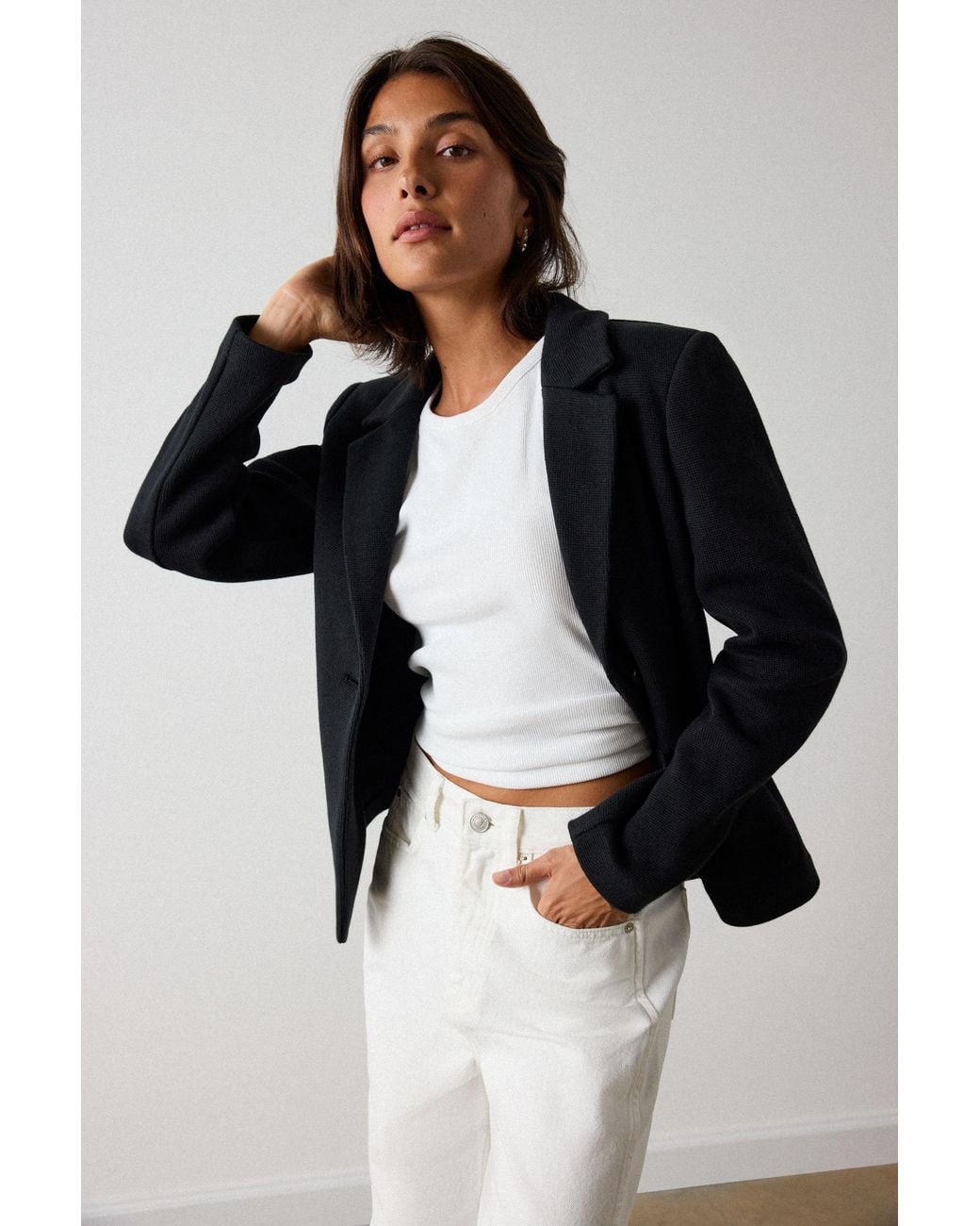 Whistles Black Jersey Jacket
