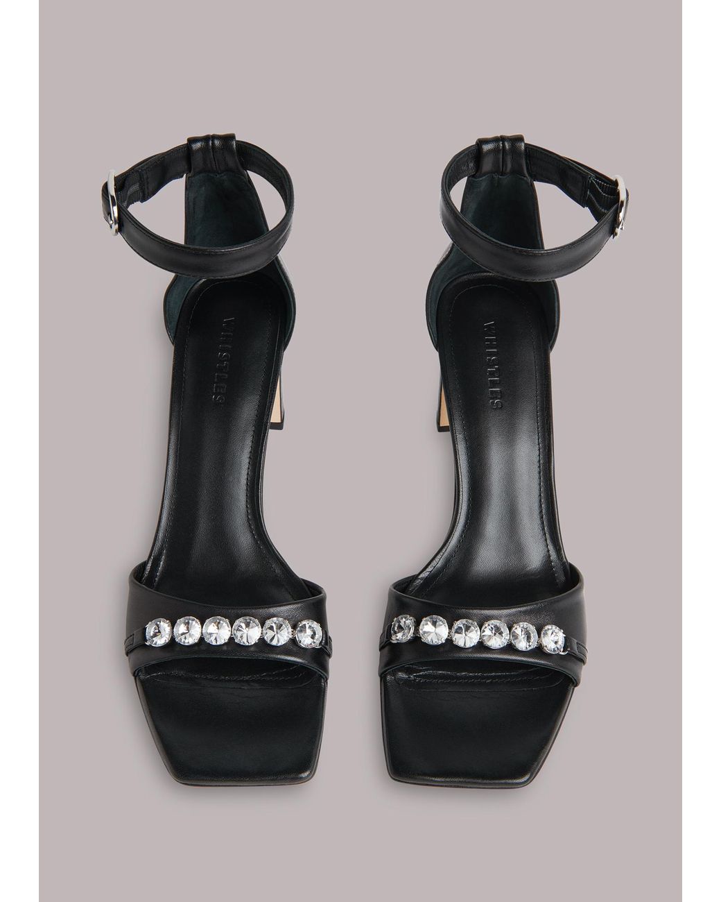 Whistles Black Alsie Jewelled Evening Heel
